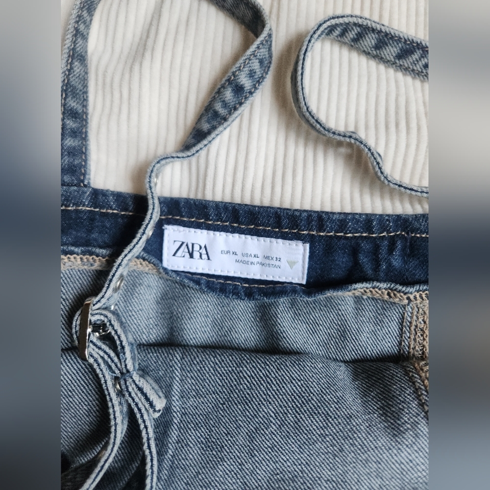 Zara Denim Trf Dress Blue Gray Ajustable Straps BNWT - Picture 13 of 13